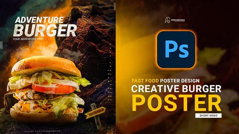 How To Creative Burger Posterflyer Fast Food Poster Design Photoshop