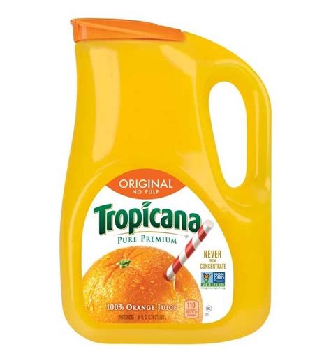 Tropicana Pure Premium Original No Pulp 100 Orange Juice 89 Fl Oz Jug