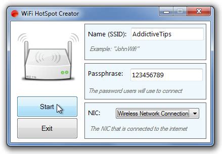 Turn PC Into Virtual WiFi Hotspot With WiFi HotSpot Creator