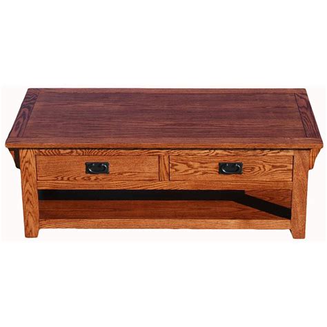 Coffee Tables American Mission Oakcoffee Table W Drawers 259 M
