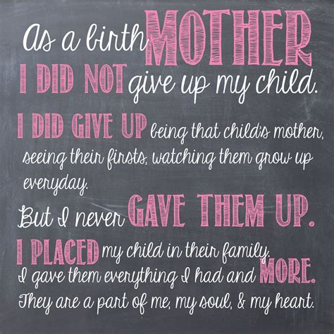 Birth Mother Quote By Terra Cooper Openadoption Birthmother Adoption
