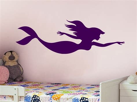 Mermaid Wall Decal Vinyl Sticker Decals Nymph Girl Tail Sea Etsy