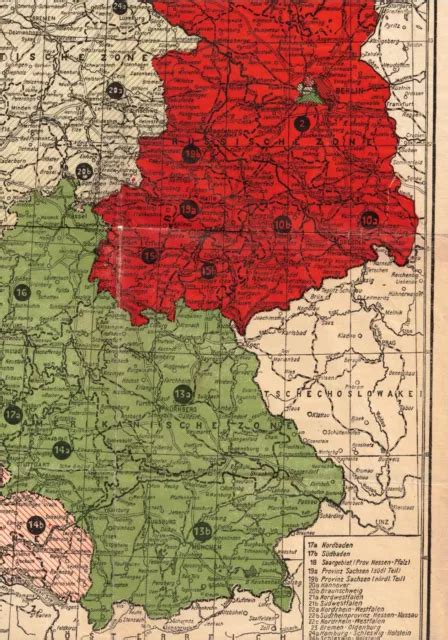 Deutschland Landkarte Mit Besatzungszonen Und Postleitgebiete