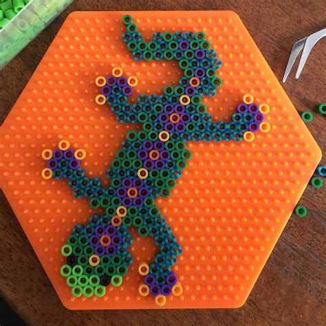 Perler Melty Bead Pattern On Large Hexagon Pegboard Melty Bead Designs