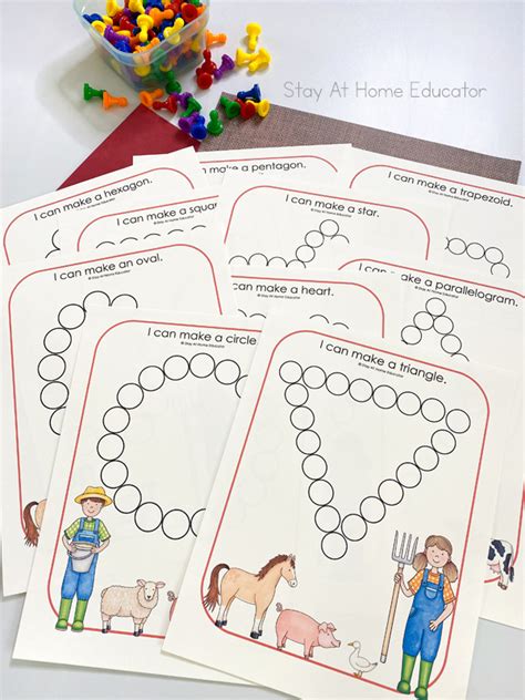 Farm Theme Shape Activities For Preschoolers Stay At Home Educator