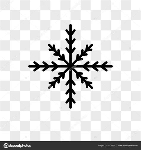 Snowflake Vector Icon Isolated On Transparent Background Snowfl Stock