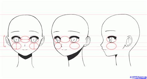 Manga Drawings Step By Step How To Draw Anime Girl Faces Step 2