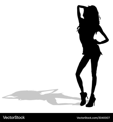 skinny girl posing silhouette royalty free vector image