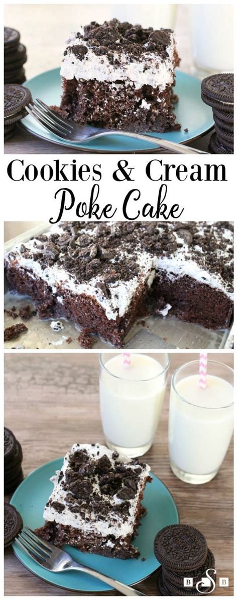 Transfer it to a bowl and top with fruit and nuts! Cookies & Cream Poke Cake made with a chocolate cake mix ...