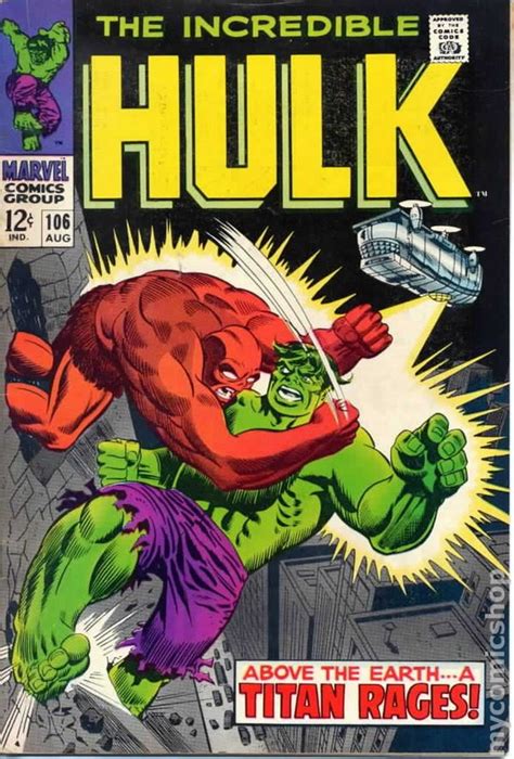 Incredible Hulk Comic Books Issue 106 1968