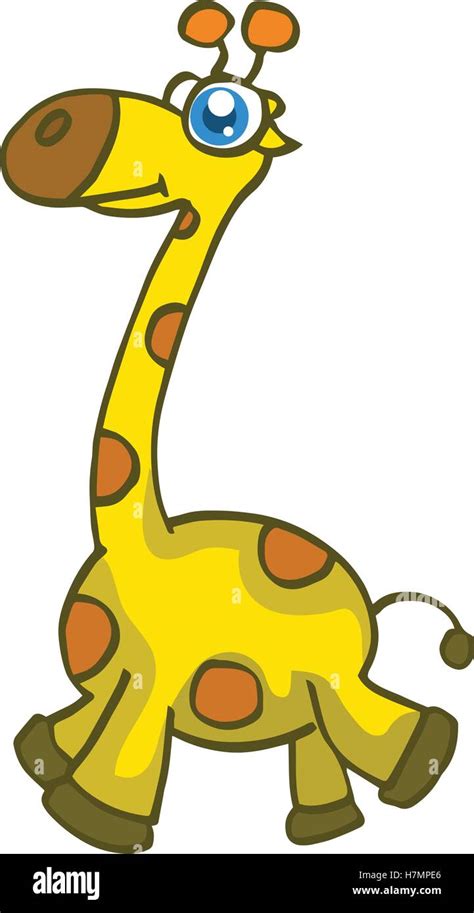 Cute Giraffe Cartoon Walking Design Vector Illustration Stock Vector