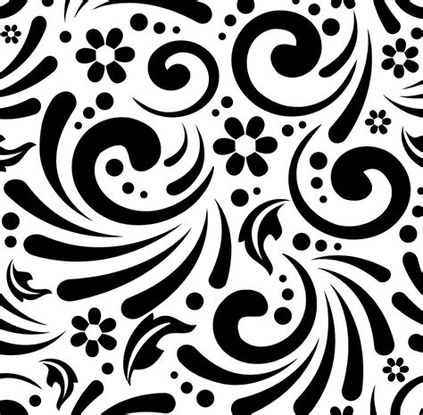Silhouette Of A Floral Pattern Seamless Clipart Pattern Clip Etsy Uk