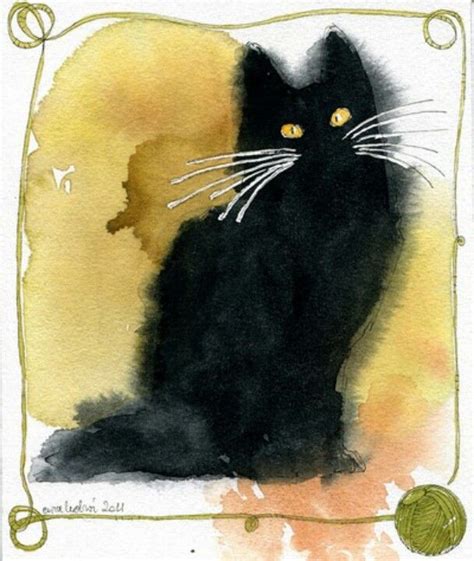 Watercolor Cat Watercolor Cat Black Cat Art Cats Illustration
