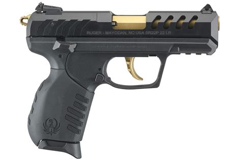Ruger Sr22 22lr Rimfire Pistol With Gold Pvd Barrel Sportsmans