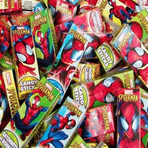 Marvel Ultimate Spiderman Candy Sticks With Sticker X12 Packs Candy Sticks Ultimate Spiderman