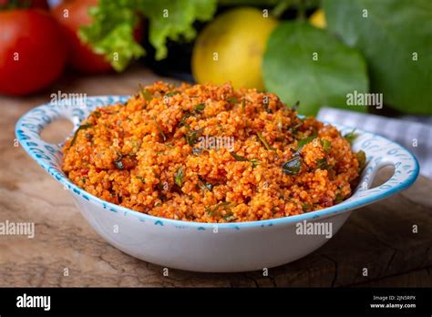 Traditional Delicious Turkish Foods Appetizer Bulgur Salad Kisir