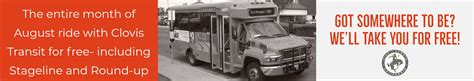 Clovis Transit Offering Free Rides Entire Month Of August City Of Clovis