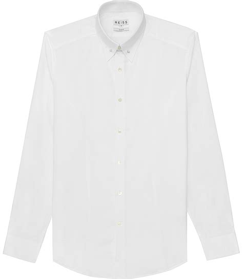 Reiss Cotton Hardcastle Slim Collar Bar Shirt In White For Men Lyst