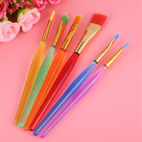 Yosoo 6pcsset Colorful Nylon Hair Painting Brush Watercolor Paintbrush