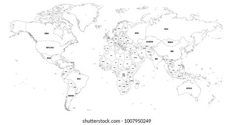Black And White Labeled World Map Printable World Map 46 Off