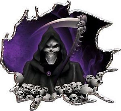 Grim Reaper Purple Skulls Race Car Go Kart Golf Cart Motorcycle Hood