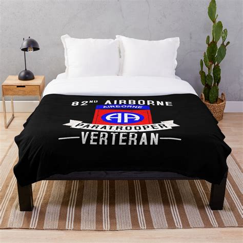 82nd Airborne Division Paratrooper Army Veteran Throw Blanket By