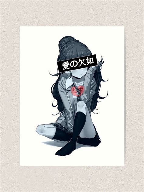 Sad Girl Anime Aesthetic Broken Heart Art Print By Ne0t0ky0 Redbubble