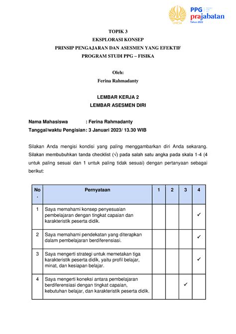 Lk Topik Ferina Rahmadanty Topik Eksplorasi Konsep Prinsip