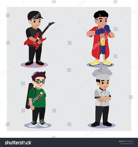 Kids Vector Characters Collection Set 4 库存矢量图（免版税）1770995975 Shutterstock