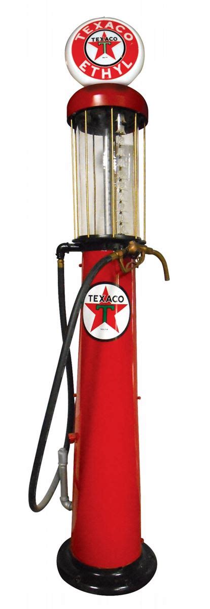 Gasoline Pump Gilbert Barker Visible 10 Gal Wglass Cylinder And Texaco