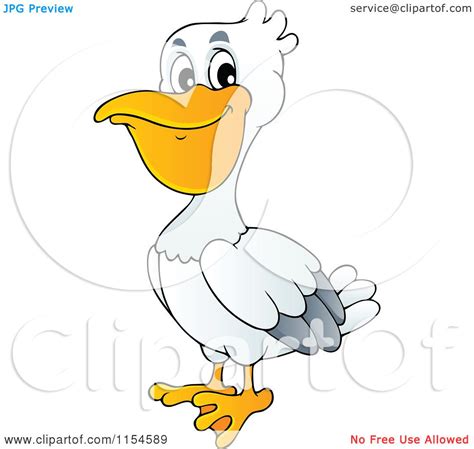 Cartoon Of A Pelican Royalty Free Vector Clipart By