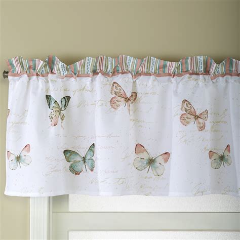 Country Butterflies Bathroom Window Valance With Rod Pocket