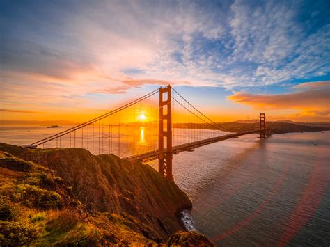 Golden Gate Bridge San Francisco Bay Sunrise California Fi Flickr