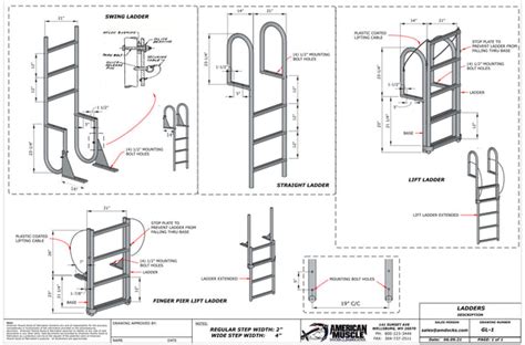 Retractable Lift Ladder Boat Dock Accessories