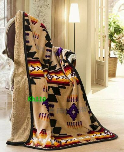 Southwest Native American Indian Navajo Print Throw Blanket Sherpa Ebay