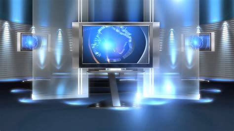 Free Virtual News Studio Background Virtual Set Blue Long HD YouTube