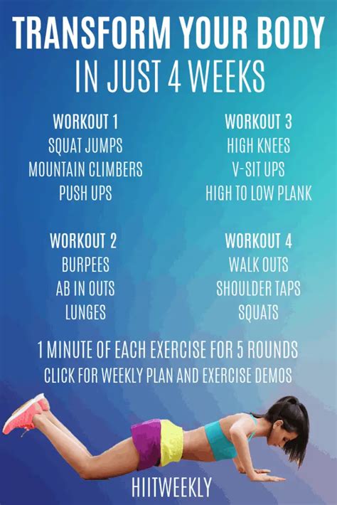 4 Week Workout Plan For Weight Loss No Equipment Tutorial Pics