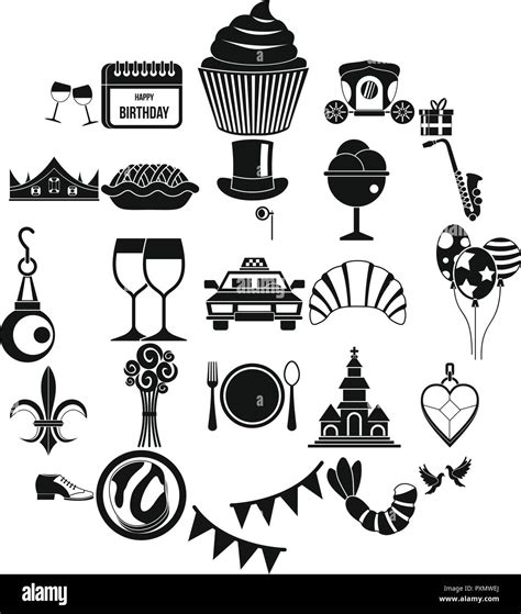 Banquet Icons Set Simple Style Stock Vector Image And Art Alamy