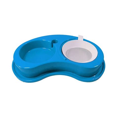 Comedouro Duplo Anti Formiga Azul Furacão Pet Para Pet Feliz e Protegido