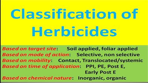 Classification Of Herbicides Youtube