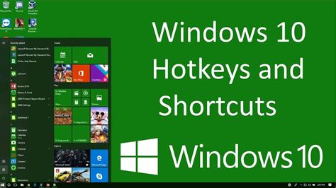 Windows 10 Hotkeys And Shortcuts Youtube