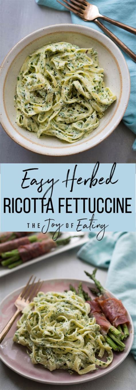 Easy Herbed Ricotta Pasta Recipe Vegetarian Recipes Easy Easy Pasta