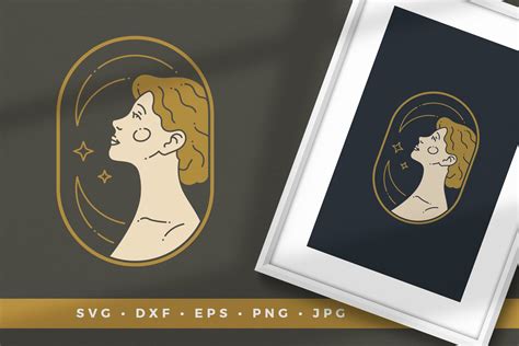 Profile Of A Woman With Crescents Graphic By Vasyako Creative Fabrica