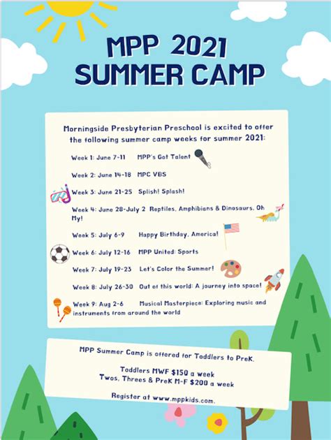 Register For Summer Camp Morningside Presbyterian Preschool