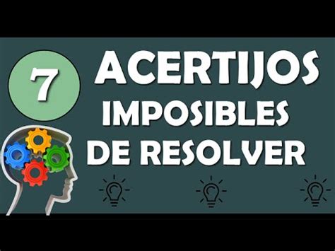 Explicación de como trabajar la lotería para el cálculo mental. 7 Acertijos Imposibles de Resolver | Agilidad Mental - YouTube