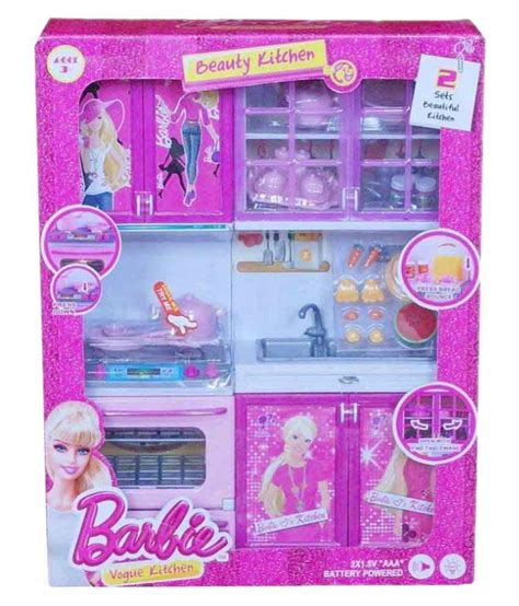 Latest Pink Plastic Barbie Kitchen Set Buy Latest Pink Plastic Barbie Kitchen Set Online At