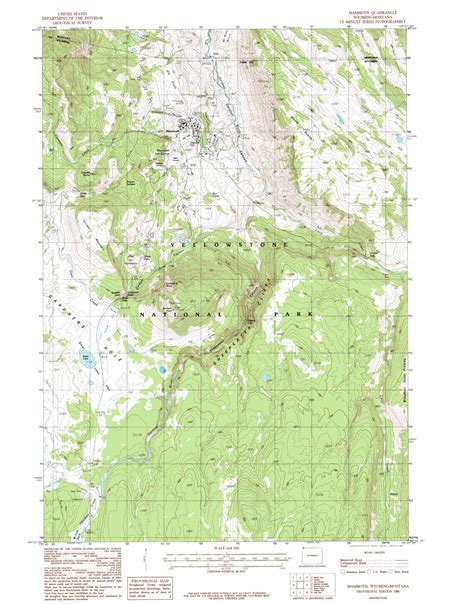 Mammoth Topographic Map Wy Mt Usgs Topo Quad 44110h6