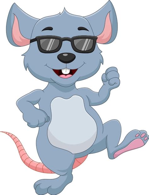 Premium Vector Cartoon Cute Mouse Wearing Glasses