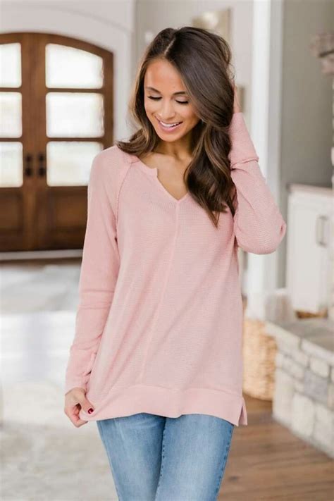 Pink Lily Boutique Tunic Tops Blouse Long Sleeve Sleeves Women