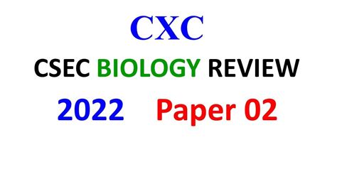 Csec Bio 2022 Paper 2 Review Answers And Explanations Youtube